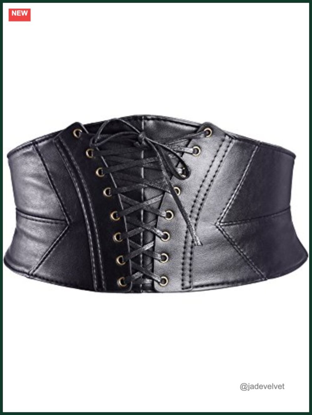 Faux Leather Elastic Corset Belt Wide Waist Lace-Up Steampunk Renaissance